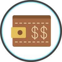 Wallet Flat Circle Icon vector