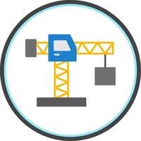 Crane Flat Circle Icon vector