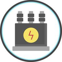 Power Transformer Flat Circle Icon vector