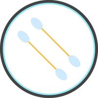 Cotton Swabs Flat Circle Icon vector