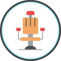 Barbero silla plano circulo icono vector