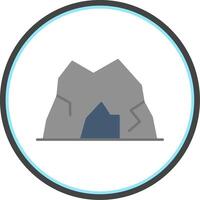 Cave Flat Circle Icon vector