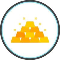 Gold Flat Circle Icon vector