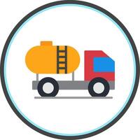 Tanker Flat Circle Icon vector