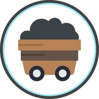 Coal Flat Circle Icon vector