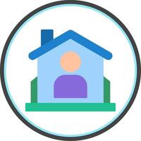 Residential User Flat Circle Icon vector
