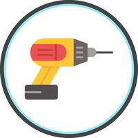 Drill Flat Circle Icon vector