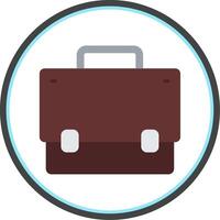 Briefcase Flat Circle Icon vector