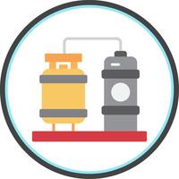 Processing Plant Flat Circle Icon vector