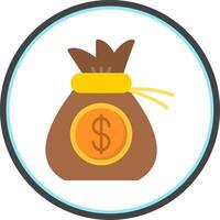 Money Bag Flat Circle Icon vector