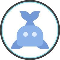 Whale Flat Circle Icon vector