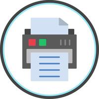 Printer Flat Circle Icon vector