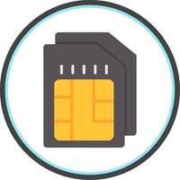 Sim Flat Circle Icon vector