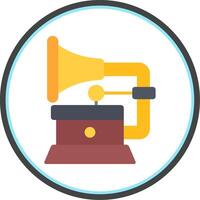 Gramophone Flat Circle Icon vector
