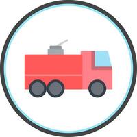 Fire Truck Flat Circle Icon vector