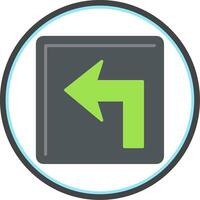Turn Left Flat Circle Icon vector