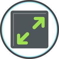 Resize Flat Circle Icon vector