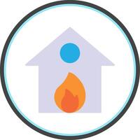 Burning House Flat Circle Icon vector