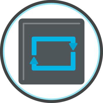 rectangular flecha plano circulo icono vector