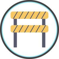Road Block Flat Circle Icon vector