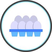 Egg Tray Flat Circle Icon vector