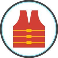 Life Jacket Flat Circle Icon vector