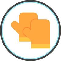 Kitchen Gloves Flat Circle Icon vector