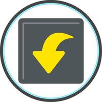 Curved Down Flat Circle Icon vector
