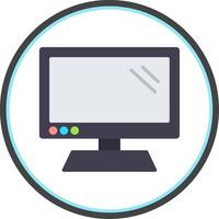 Monitor Flat Circle Icon vector