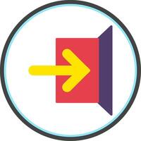 Sign In Flat Circle Icon vector