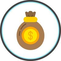 Money Bag Flat Circle Icon vector
