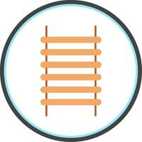 Step Ladder Flat Circle Icon vector