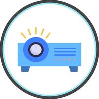 Projector Flat Circle Icon vector