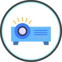 Projector Flat Circle Icon vector