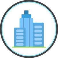 Office Building Flat Circle Icon vector