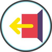 Logout Flat Circle Icon vector