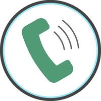 Phone Call Flat Circle Icon vector