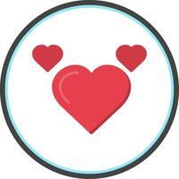 Heart Flat Circle Icon vector