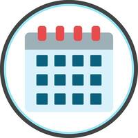 Calender Flat Circle Icon vector