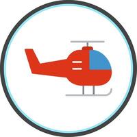 Helicopter Flat Circle Icon vector
