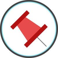 Push Pin Flat Circle Icon vector