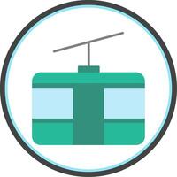 Cableway Flat Circle Icon vector