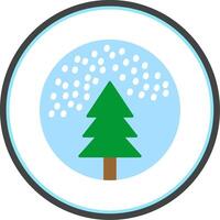Snow Globe Flat Circle Icon vector