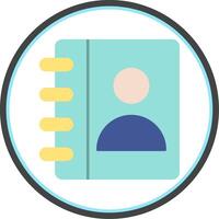 Contact Book Flat Circle Icon vector