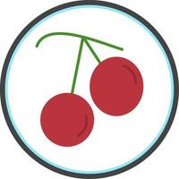 Bing Cherry Flat Circle Icon vector
