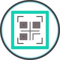 Qr Code Flat Circle Icon vector