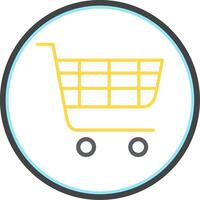 Shopping Basket Flat Circle Icon vector