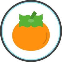 Persimmon Flat Circle Icon vector