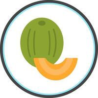 Honeydew melon Flat Circle Icon vector