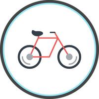 bicicleta plano circulo icono vector